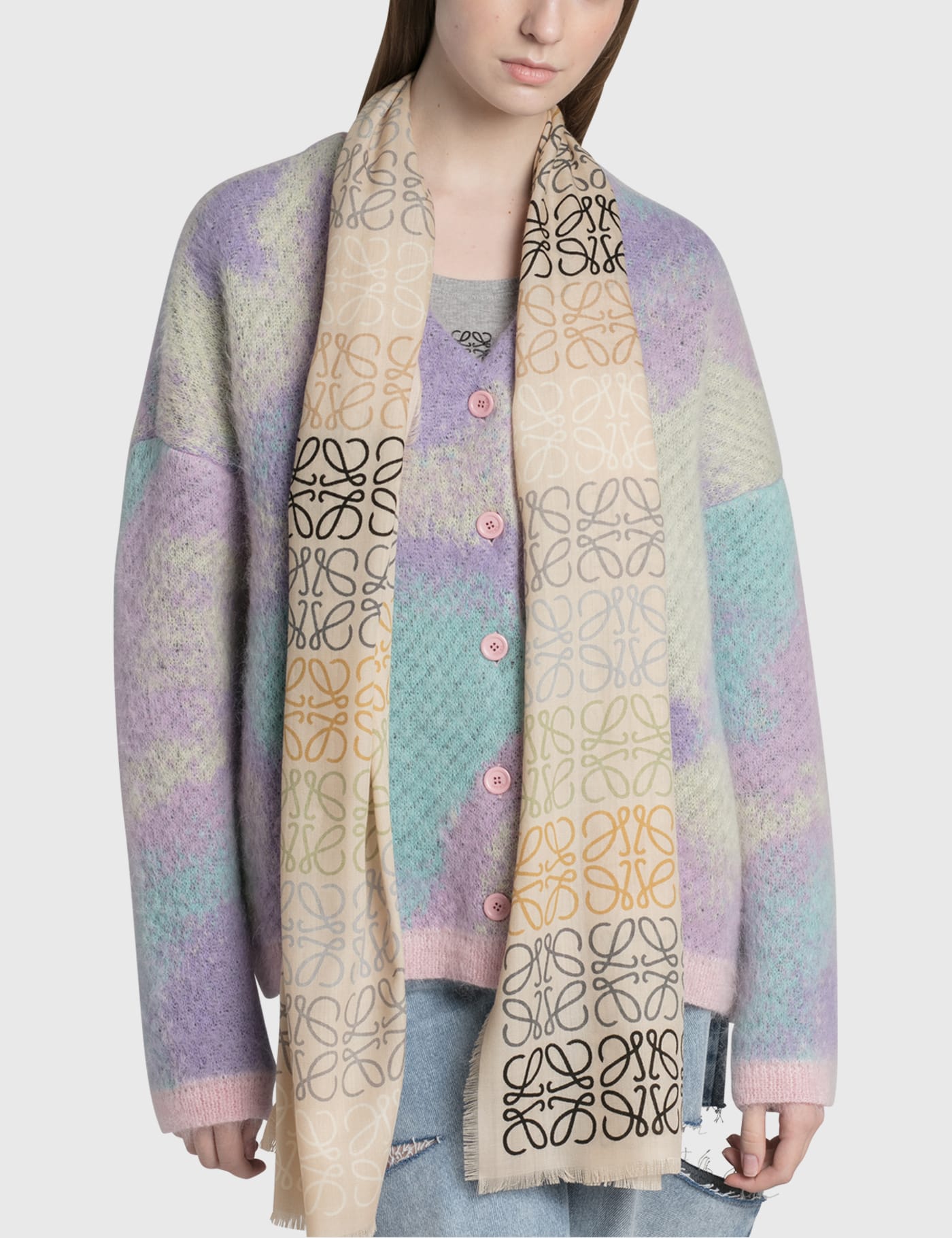 Loewe - Anagram Lines Scarf | HBX - Globally Curated Fashion and 