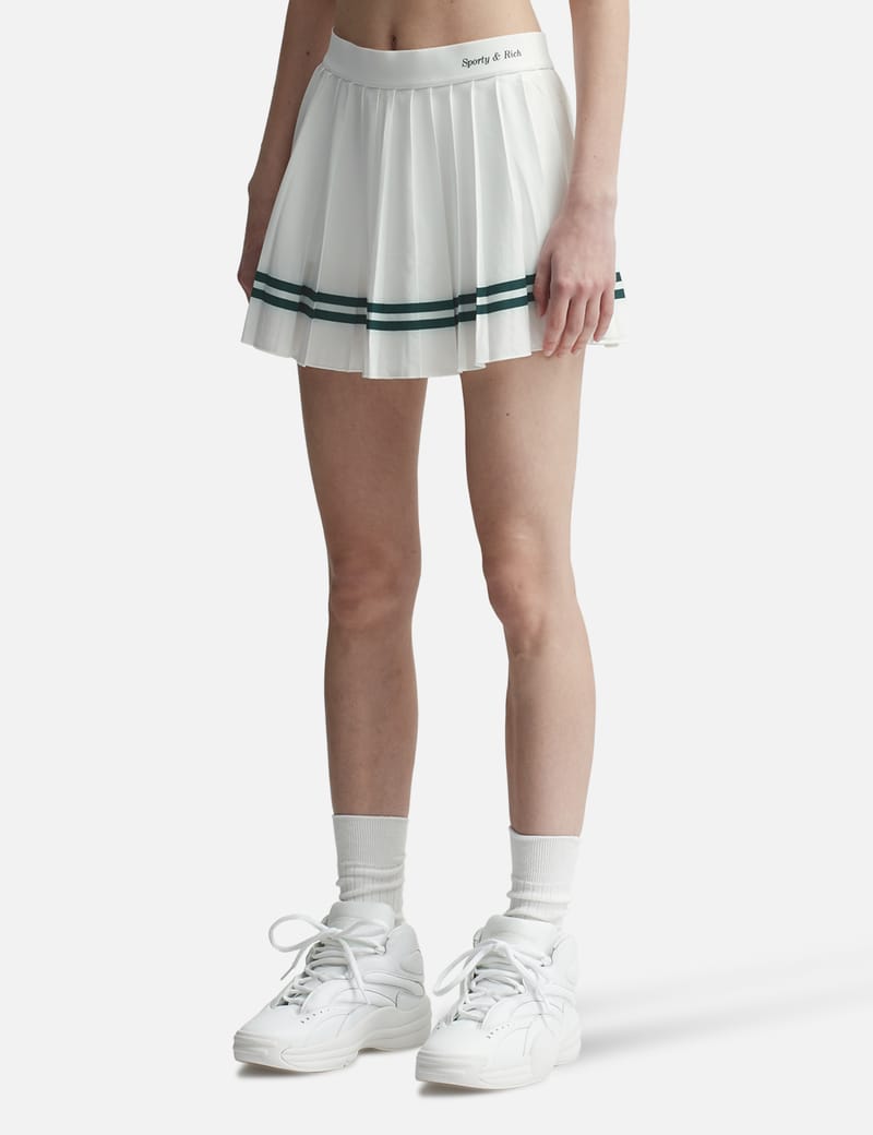 ★Sporty & Rich★ Classic Logo Pleated Skirt Off White SKAW2 Sporty & Rich - Classic Logo Pleated Skirt | HBX - Globally