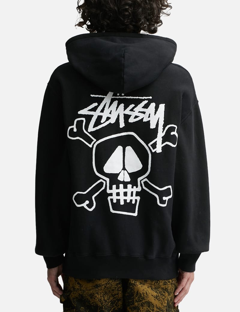 Stüssy - Skull and Bones Pigment Dyed Hoodie | HBX - HYPEBEAST 為