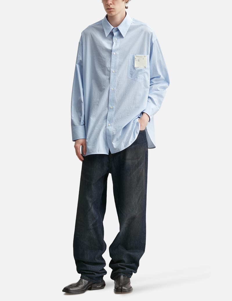 MM6 Maison Margiela 青白ストライプシャツ MM6 Maison Margiela Striped Poplin Shirt - Crisp cotton button-up