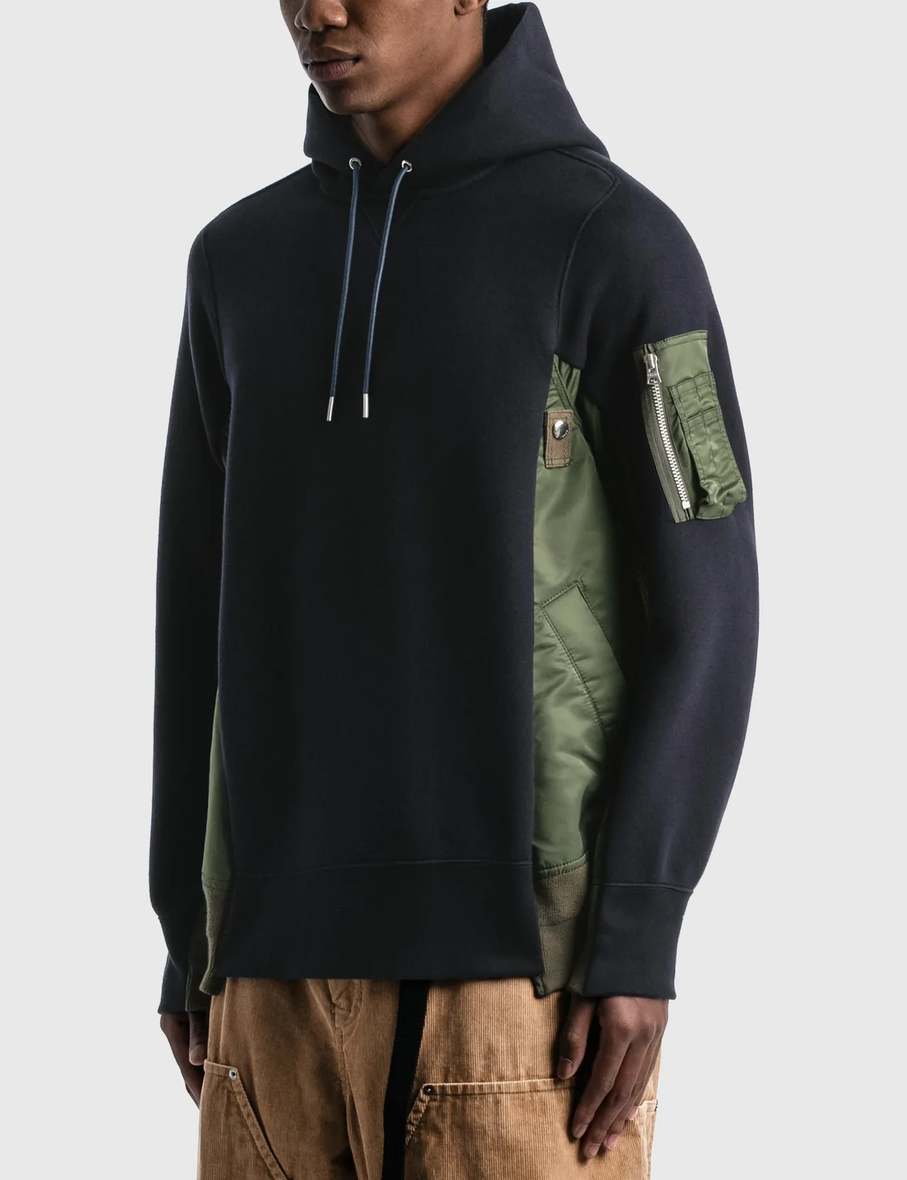 sacai Sponge Sweat x MA-1 Hoodie | www.jarussi.com.br