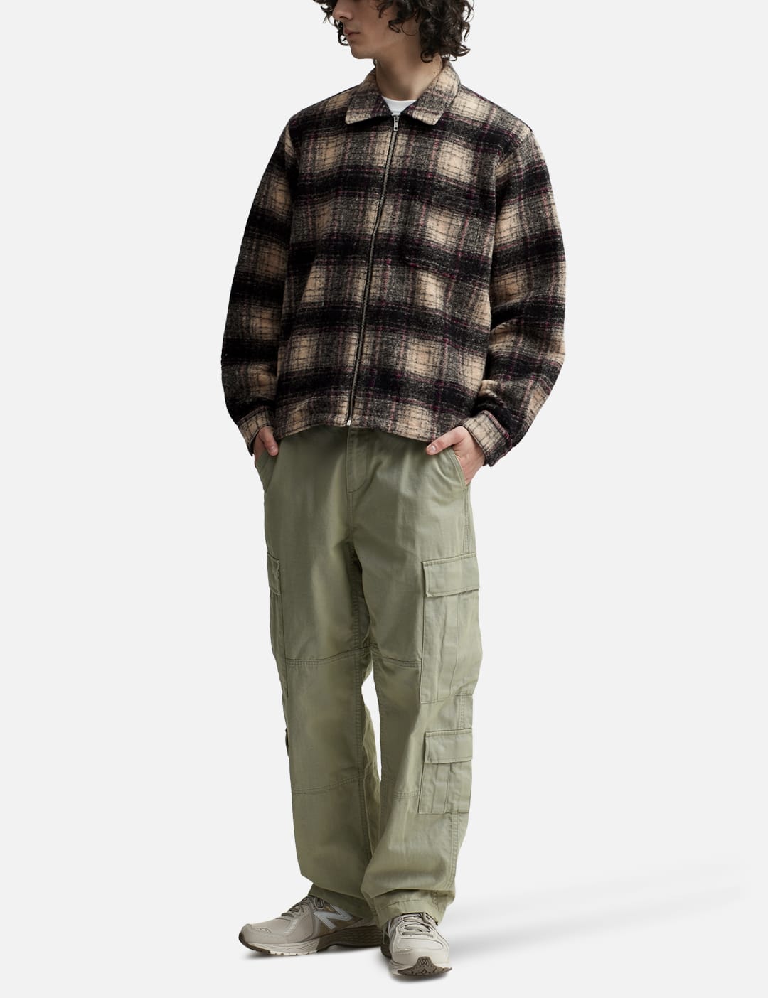 Stüssy - Wool Plaid Zip Shirt | HBX - Globally Curated Fashion and