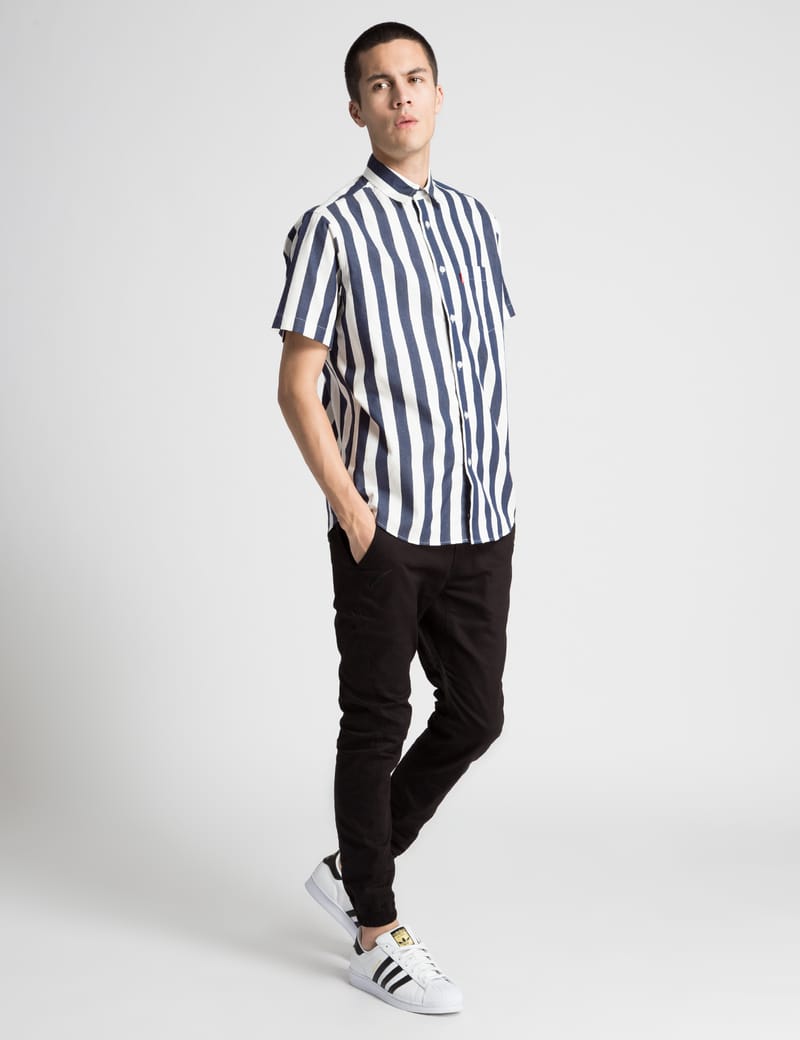 GRIND LONDON - Blue/White Stripe SS Shirt | HBX - Globally Curated