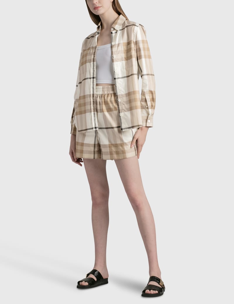 Burberry - Check Cotton Twill Shorts | HBX - Globally Burberry - Check Cotton Twill Shorts | HBX - Globally