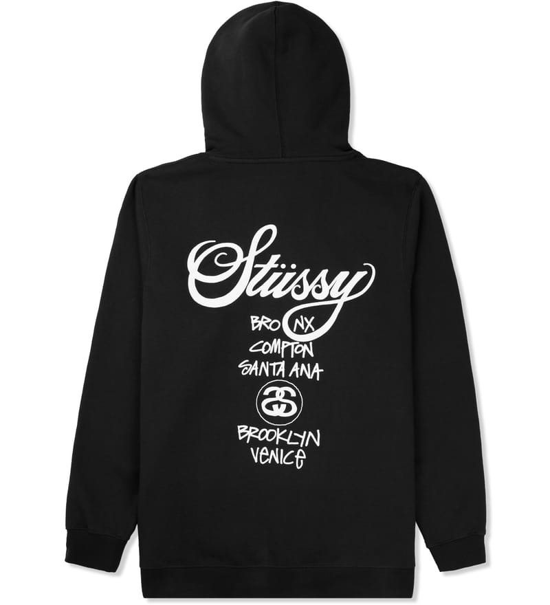 Stüssy - Black World Tour Hoodie | HBX - Globally Curated Fashion