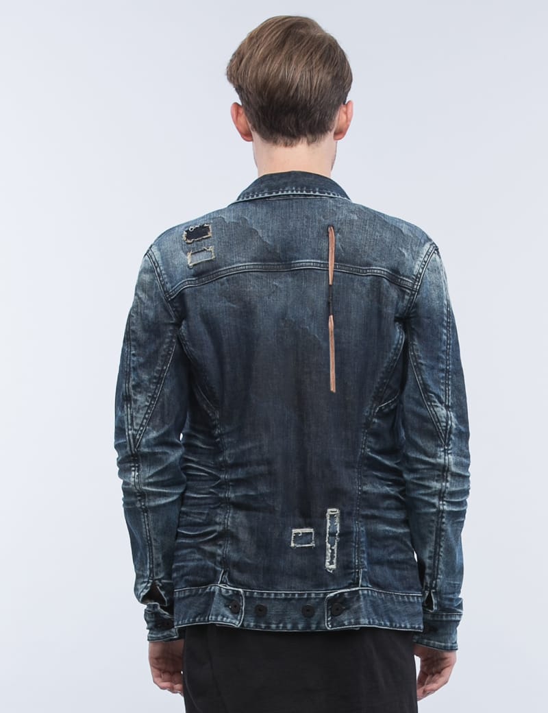 11 By Boris Bidjan Saberi - Destroyed Denim Wash Jacket | HBX