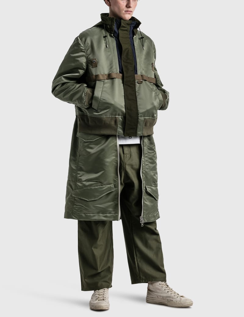 sacai Nylon Twill Mix military コート レア-