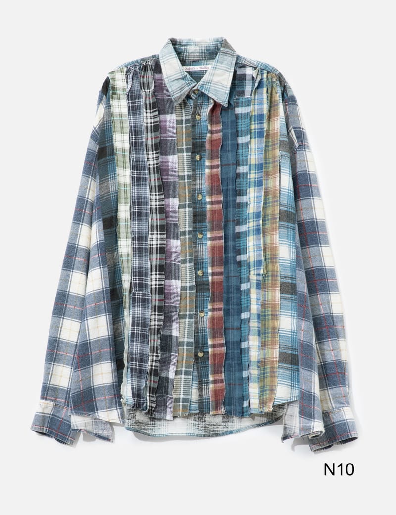 Needles Flannel Shirt - Ribbon Wide Shirt - 古著重製棉質法蘭絨恤衫