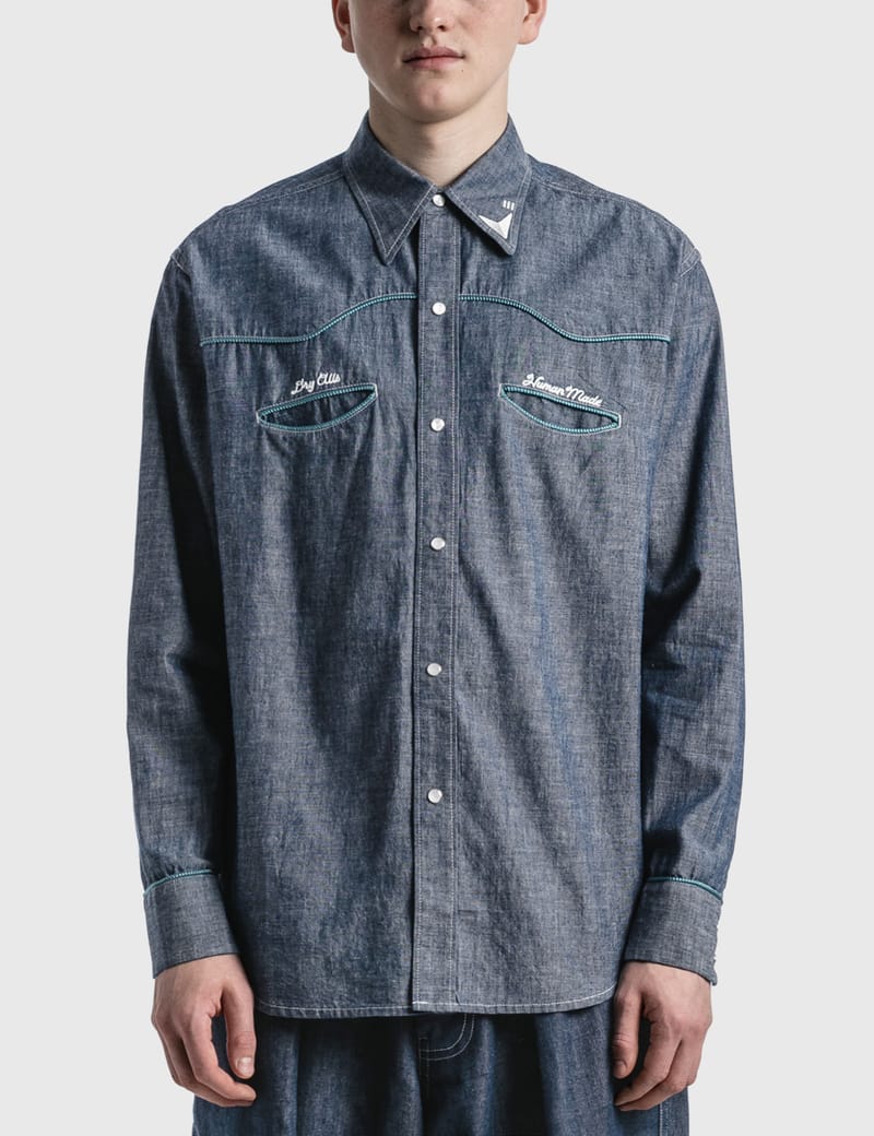 プチギフト HUMAN MADE WESTERN CHAMBRAY L | southbayplanning.com