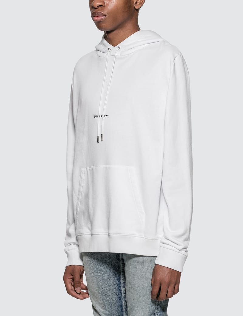 【SAINT LAURENT】HOODIE WITH LOGO●818538Y36SW1301 Saint Laurent Logo Hoodie Sweathshirt in Jaune & Naturel | FWRD