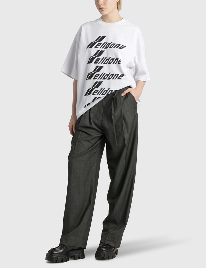 【関税込み】We11done ホワイト ビスコース Tシャツ We11done - Front Logo T-shirt | HBX - Globally Curated
