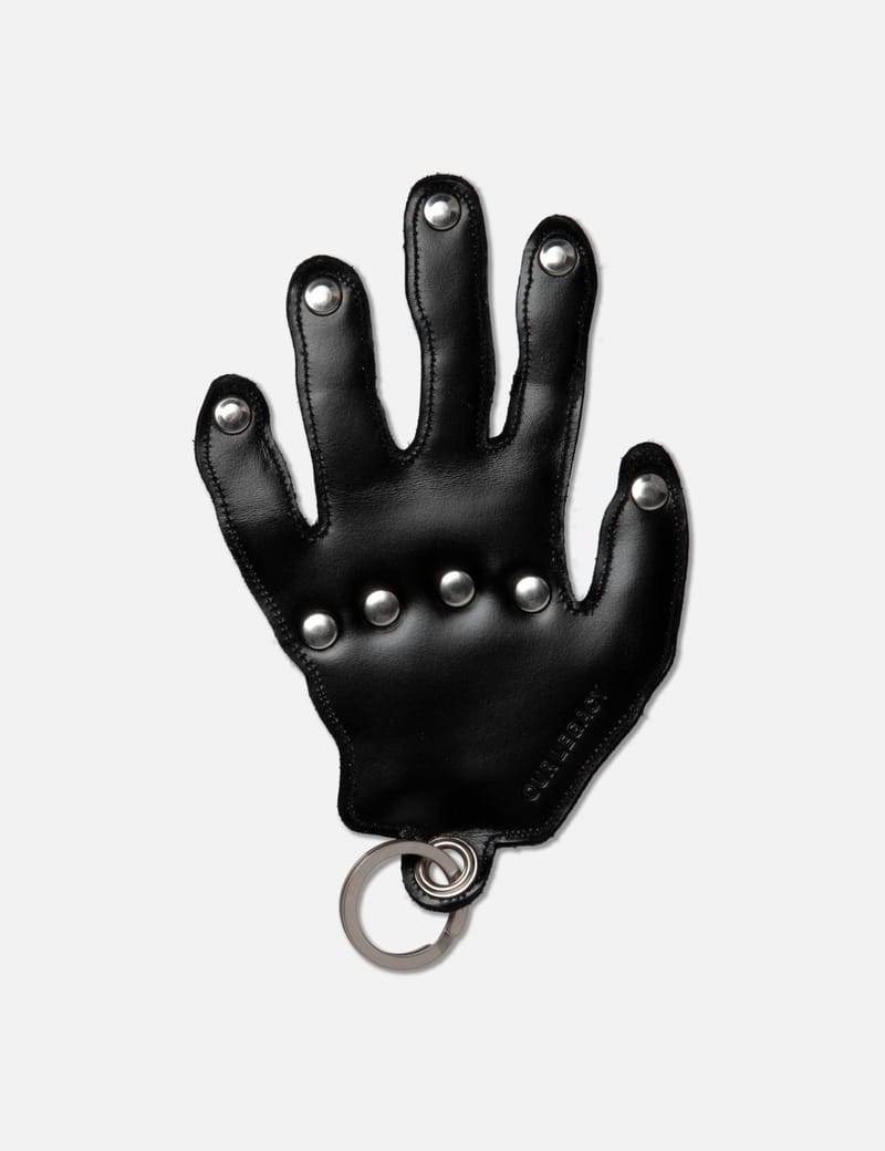 OUR LEGACY  レザー キーリング OUR LEGACY - RING KEYRING Grizzly Black Leather | River