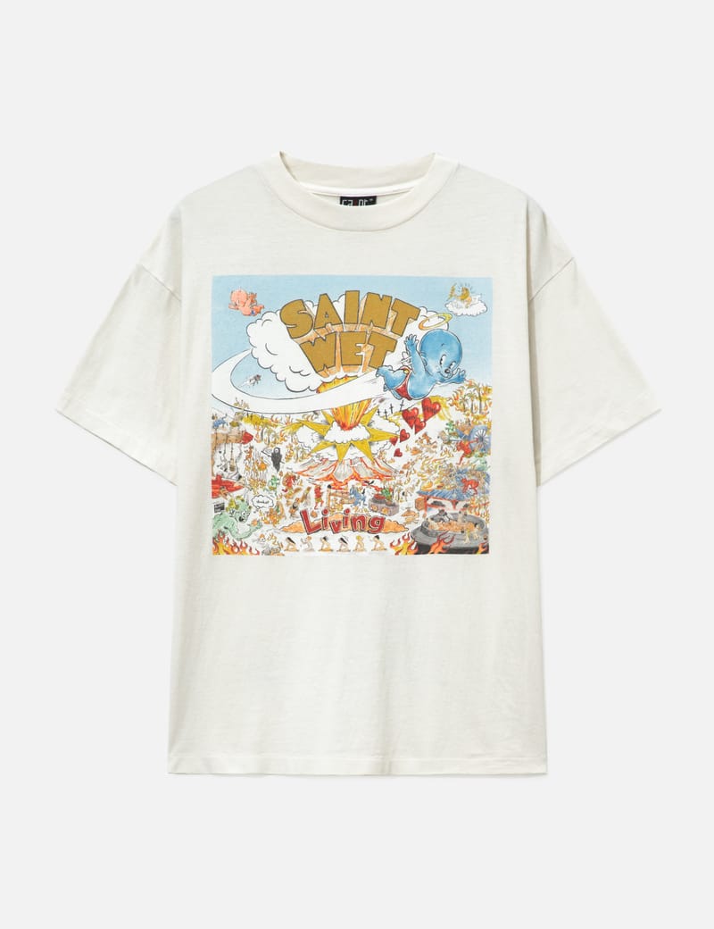 ち　Saint Michael Short Sleeve Tee 初期 Saint Michael Saint Wet Short Sleeves T-Shirt - wide-fit graphic