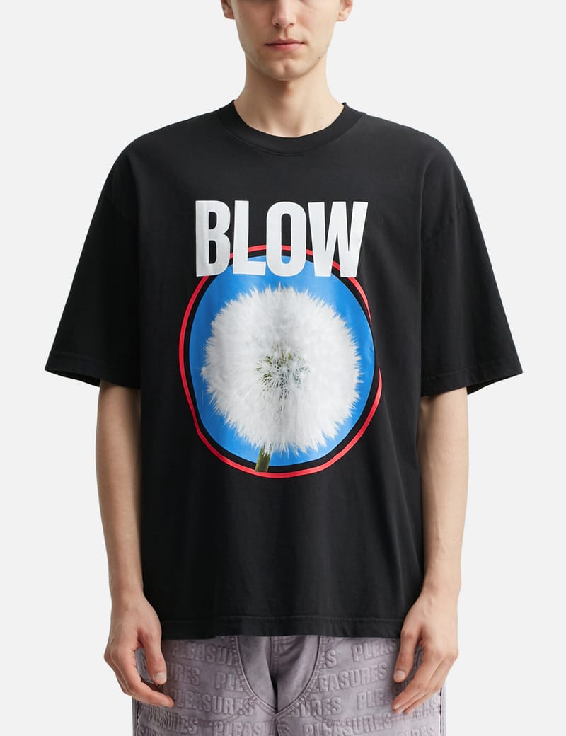Tシャツ・カットソー PLEASURES Men T-shirt Blue P25SK016 Pleasures - Blow T-shirt | HBX - Globally Curated Fashion