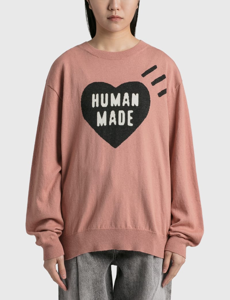 Human Made Heart Knit Sweater In Pink | ModeSens