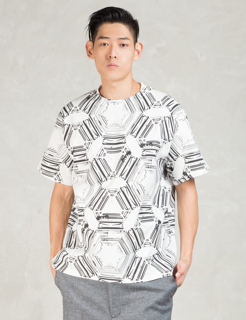 N.Hoolywood - White S/S Digital Print T-Shirt | HBX - HYPEBEAST 為