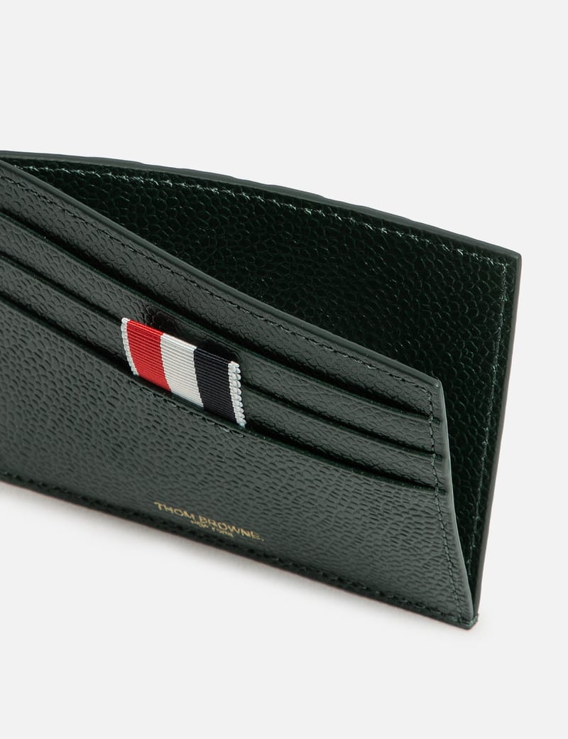 Thom Browne - Pebble Grain Leather 4-Bar Single Card Holder | HBX