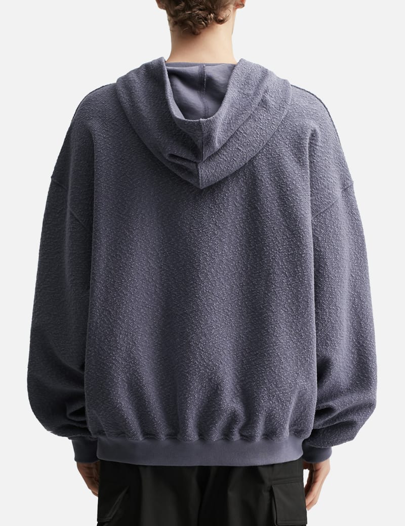 FFFPostalservice Curved Zip-Up Round Hem Hoodie - Ghost Lilac