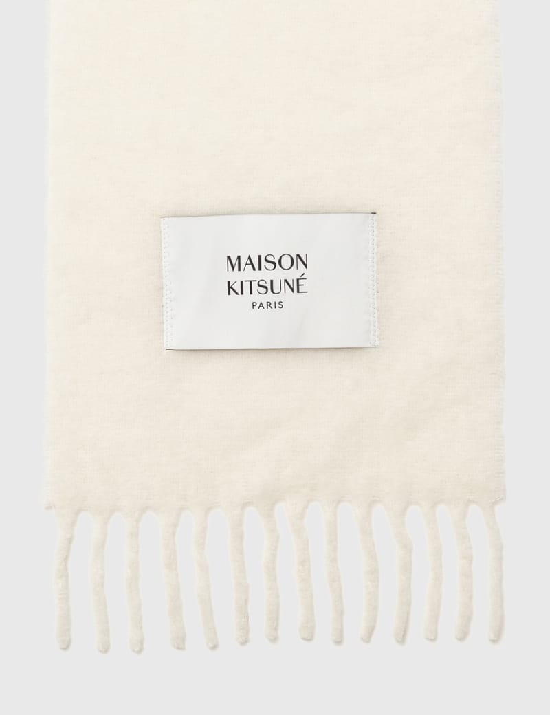 Maison Kitsuné - Plain Fringe Scarf | HBX - Globally Curated