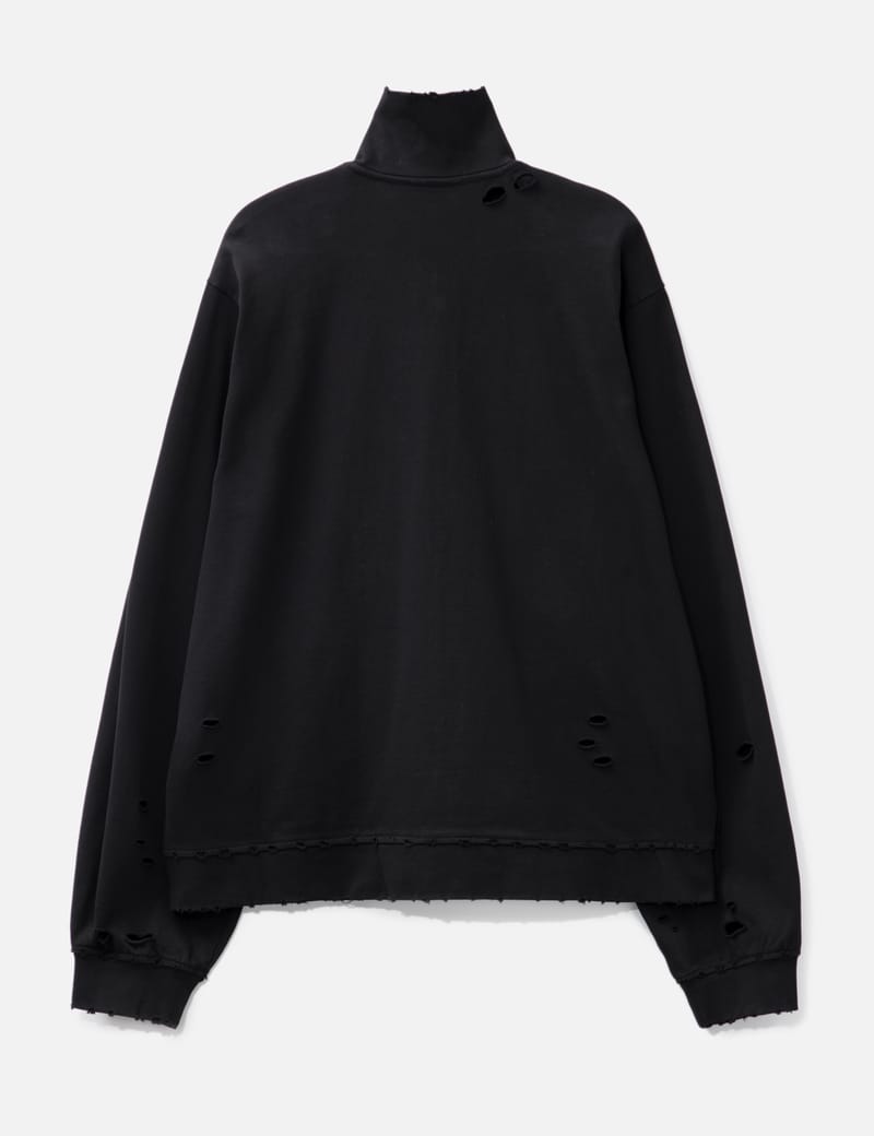 CODA - Black Washed Aging Destroyed Zip Jacket | HBX