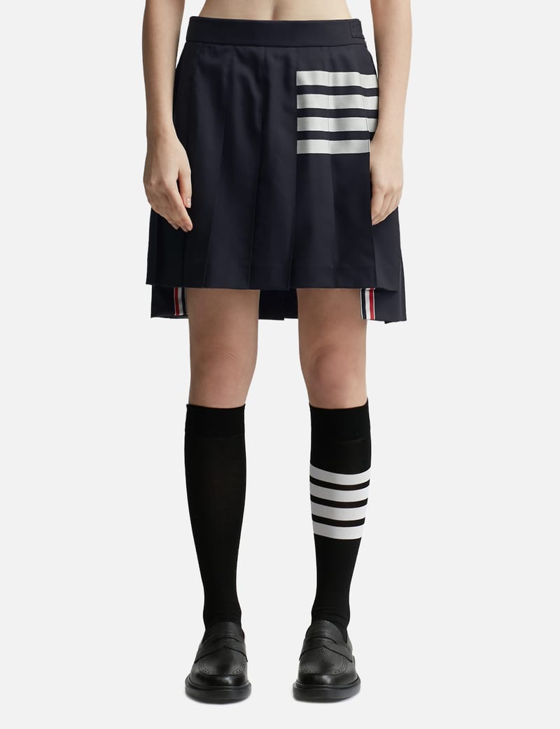 【関税&送料込】Thom Browne 4-Bar Mini Pleated Skirt Step Twill School Uniform 4 Bar Mini Pleated Skirt | Thom Browne