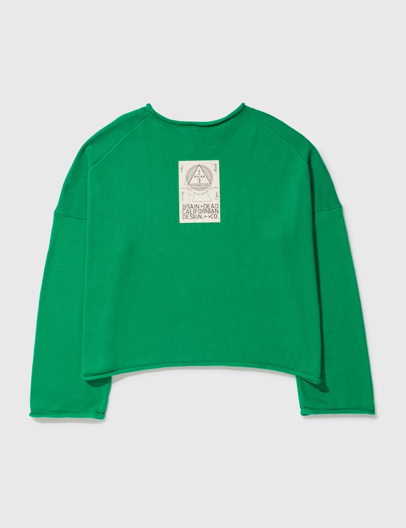 Brain Dead - BIG BITE OVERSIZED CROPPED BOXY SWEATER | HBX