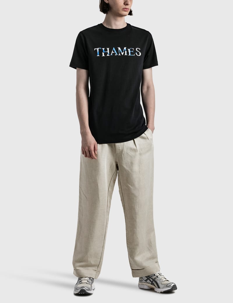 THAMES MMXX. テムズ P.G.Shirt シャツ ホワイト&ブルー