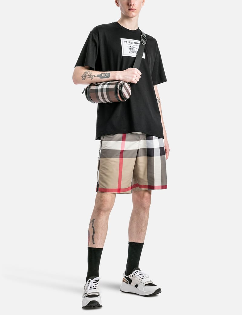 Burberry - Check And Leather Sound Bag | HBX Burberry - Check And Leather Sound Bag | HBX