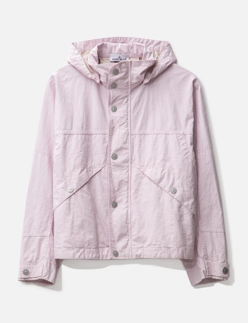 Stone Island - Marina_Raw Plated Linen Hooded Blouson | HBX