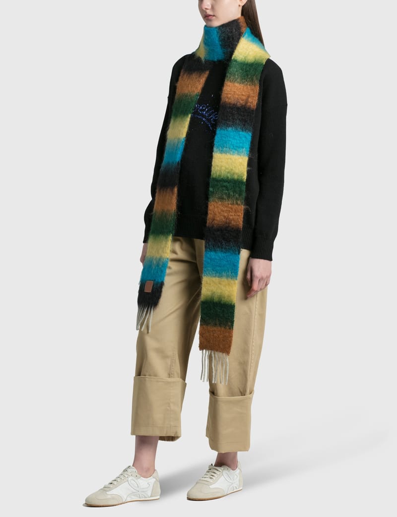 ボレロ・ショール Loewe Black wool and mohair scarf Scarf in mohair and wool Black - LOEWE