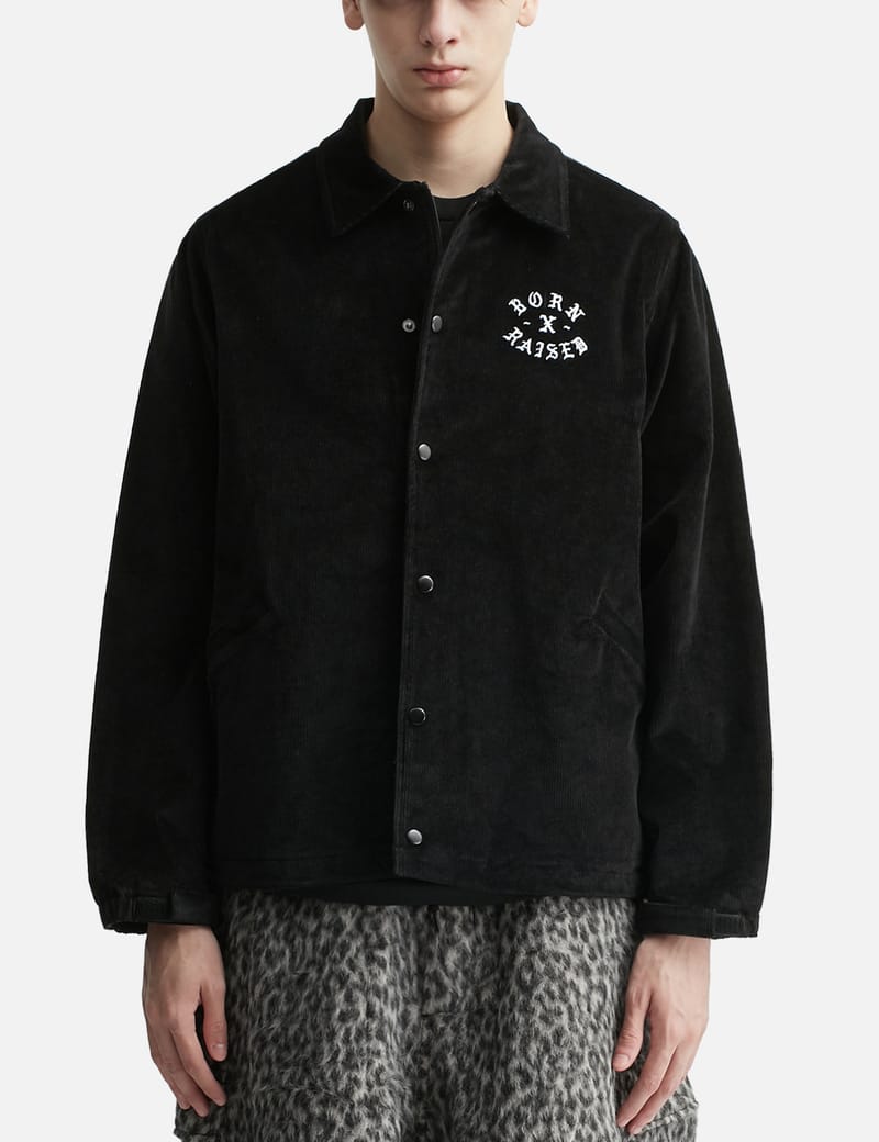 Born x Raised Zine Corduroy Coach Jacket - Black corduroy coach