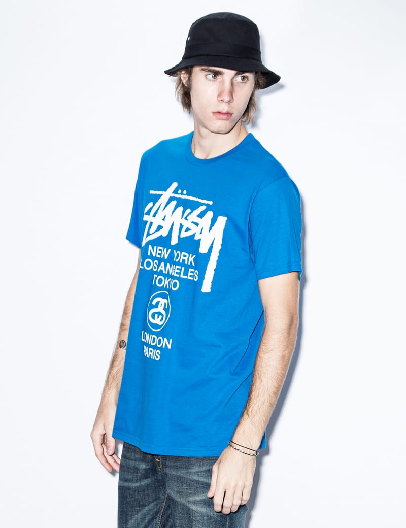 Stüssy - Marine Blue World Tour T-Shirt | HBX - Globally