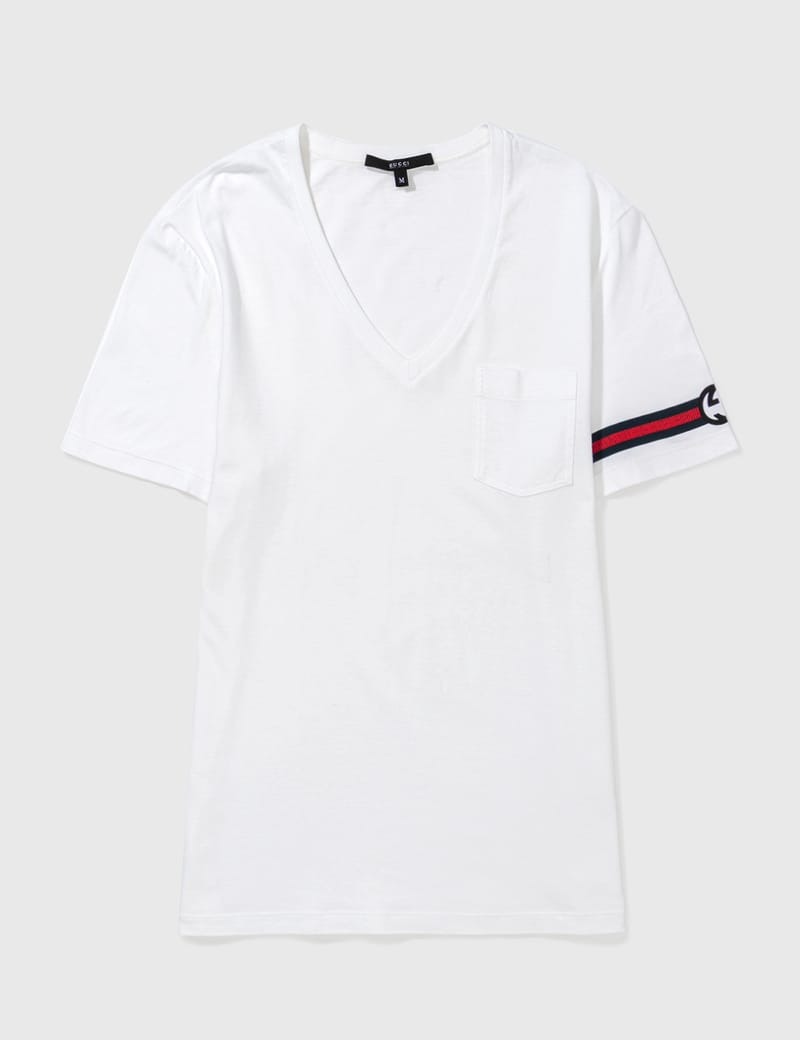 Gucci - GUCCI V NECK T-SHIRT | HBX - Globally Curated Fashion and