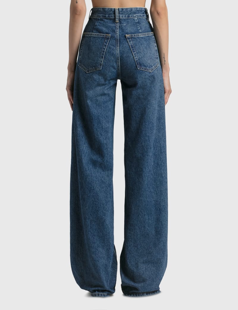 売れ筋ランキングも Maison MM6 Margiela☆ ワイドレッグジーンズ Jeans Baggy Blue パンツ