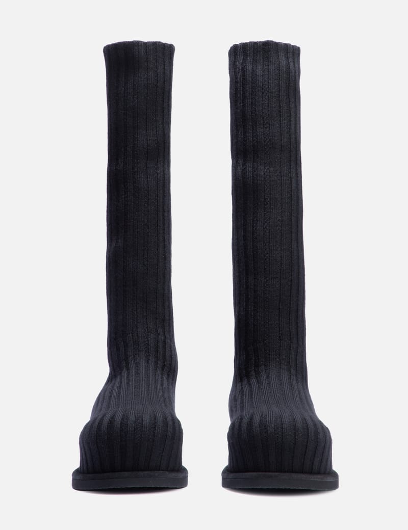 Amina Muaddi - Veneda Stretch Boot Flatform | HBX