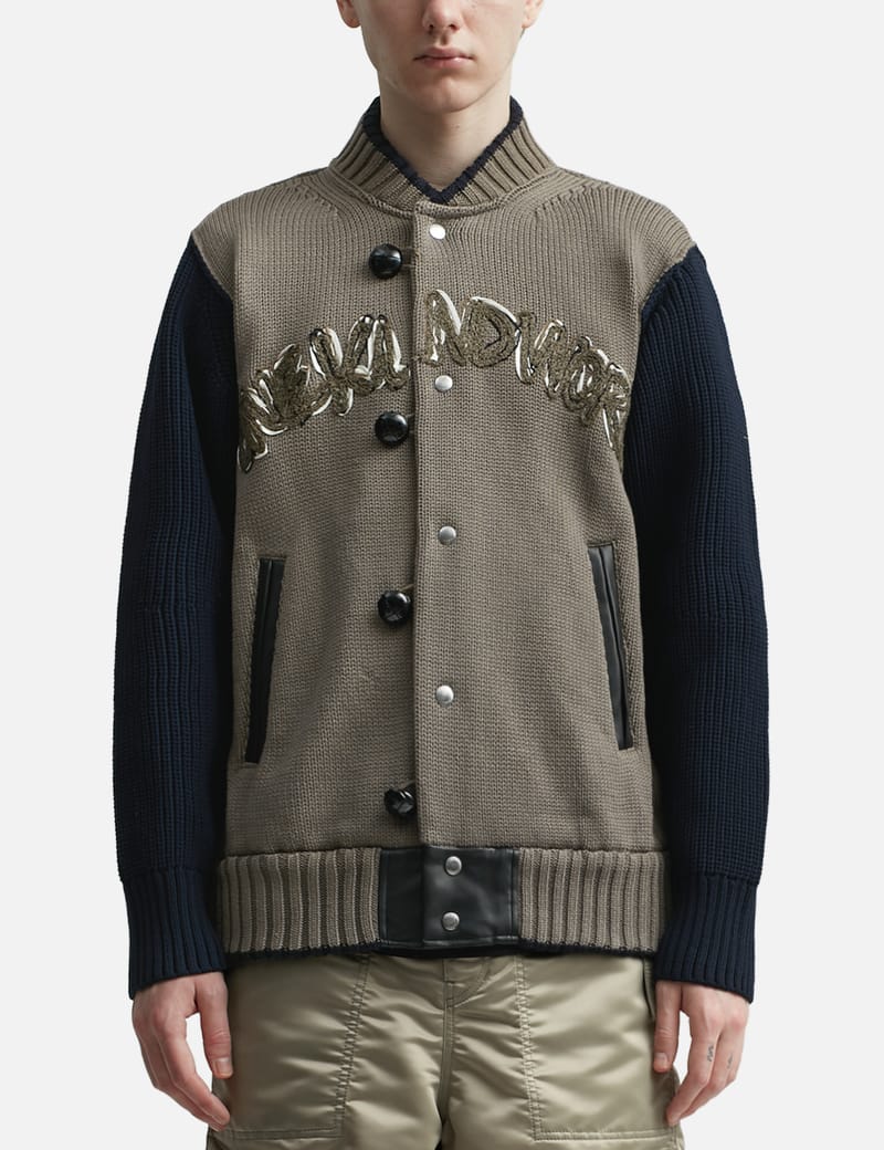 Sacai - Sacai x Eric Haze エンブロイダリー ニット ブルゾン | HBX -  ハイプビースト(Hypebeast)が厳選したグローバルファッションu0026ライフスタイル