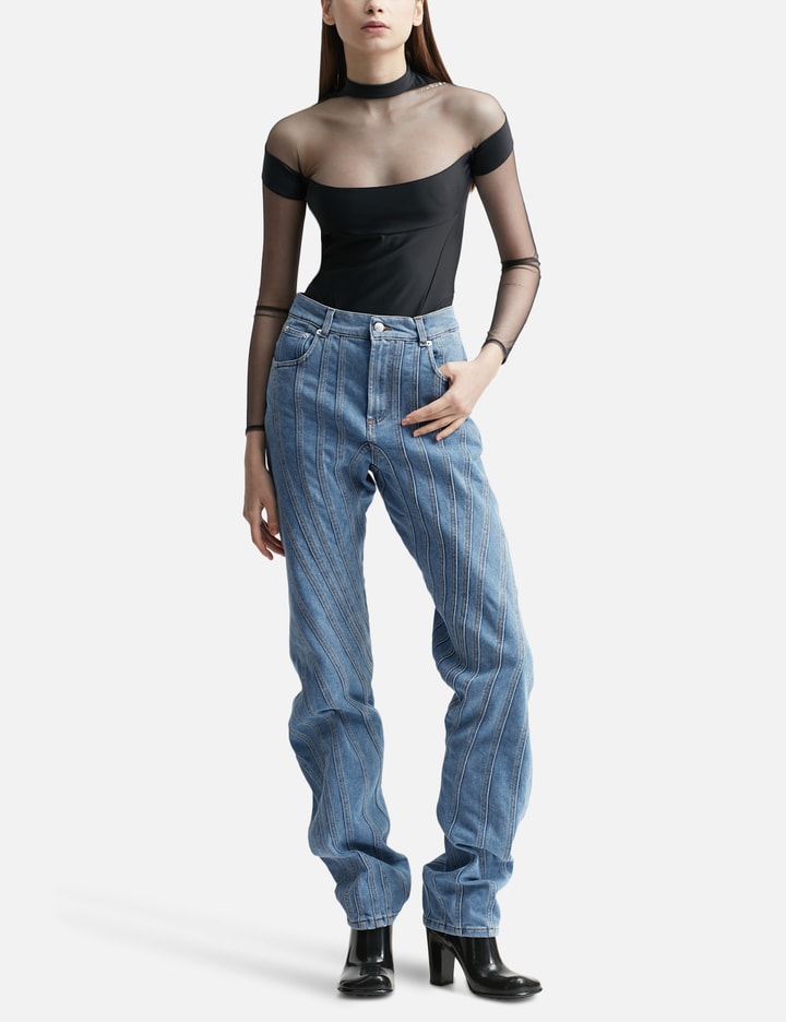 Satin illusion hoop Bodysuit
