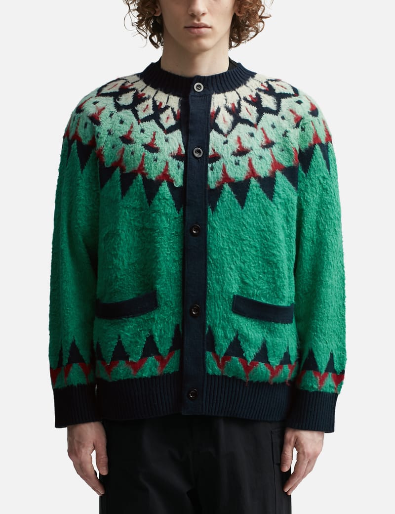 大感謝セール】 sacai カーディガン x Cardigan Knit Jaqcuard / KAWS 