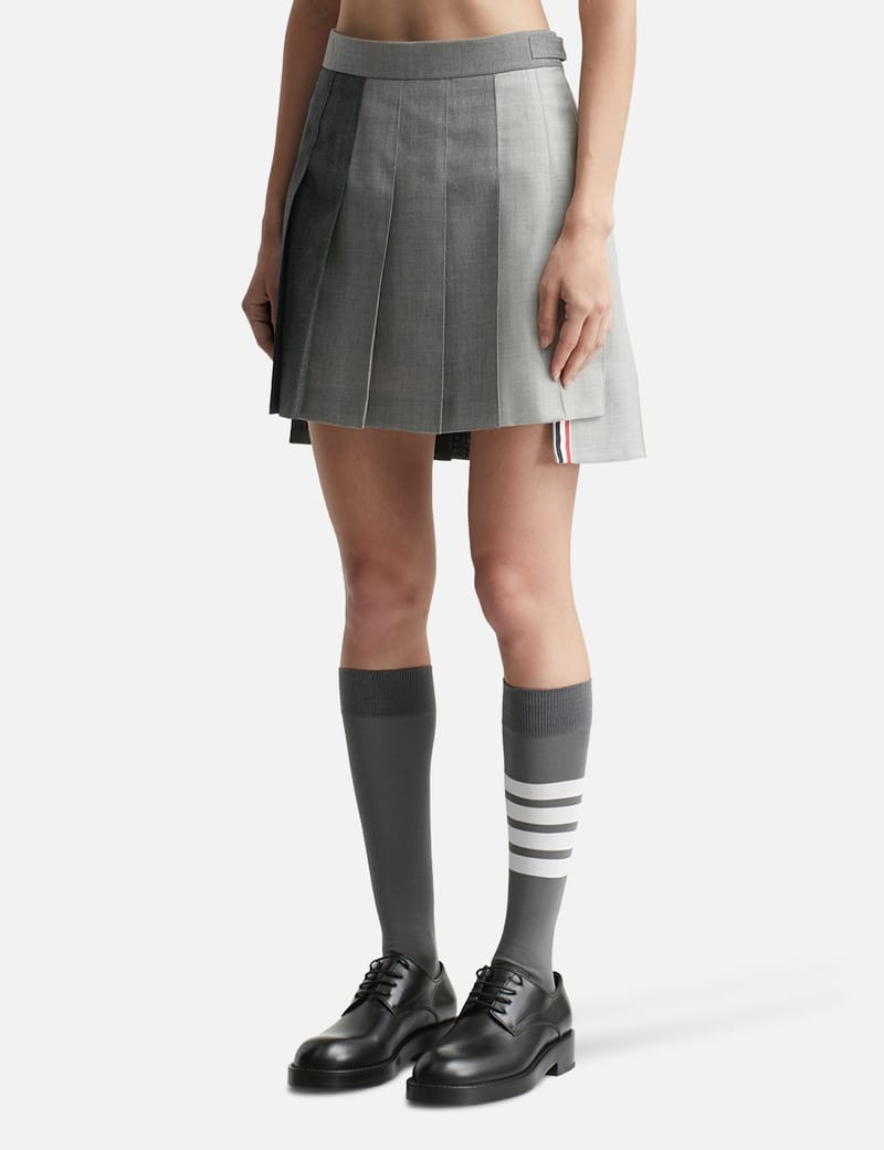 Thom Browne - Fun-Mix Thigh Length Dropped Back Pleated Skirt