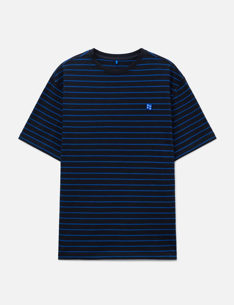 ADERERROR Sig; BL Tag T-Shirt 11 - Semi-oversized striped cotton