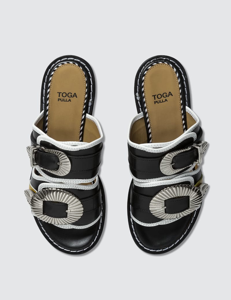 Toga Pulla - Leather Mix Platform Sandals | HBX - Globally Curated