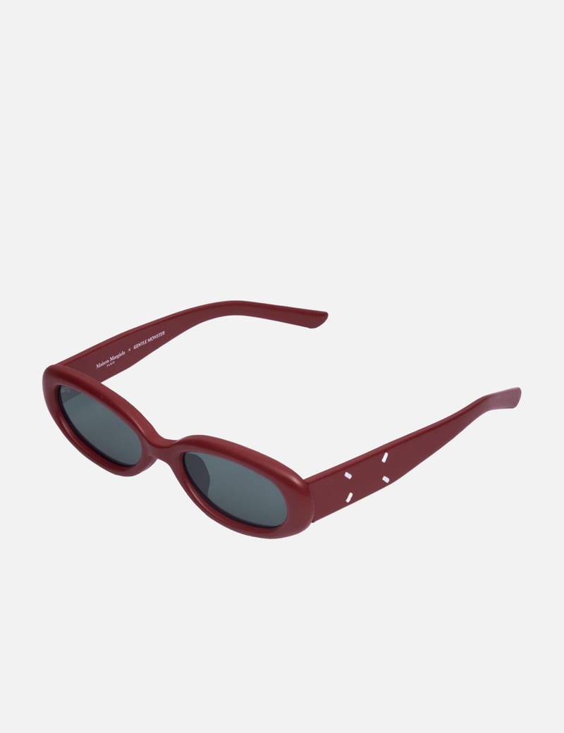 【Maison Margiela X GENTLE MONSTER】 MM206 Leather LR1 Gentle Monster Maison Margiela Sunglasses Red Gray (MM206