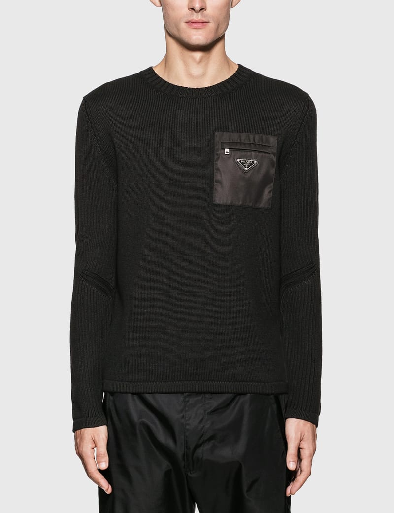 Prada - Nylon Pocket Knit Sweater | HBX - Globally Curated Fashion