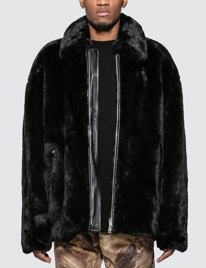 Mastermind World - Faux Fur Jacket With Skull Logo | HBX