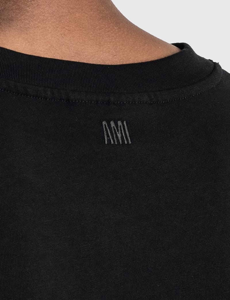 AMI PARIS■Ami de Coeur ロングスリーブ Tシャツ Black Black Red Ami De Coeur Long Sleeves T-Shirt | AMI PARIS