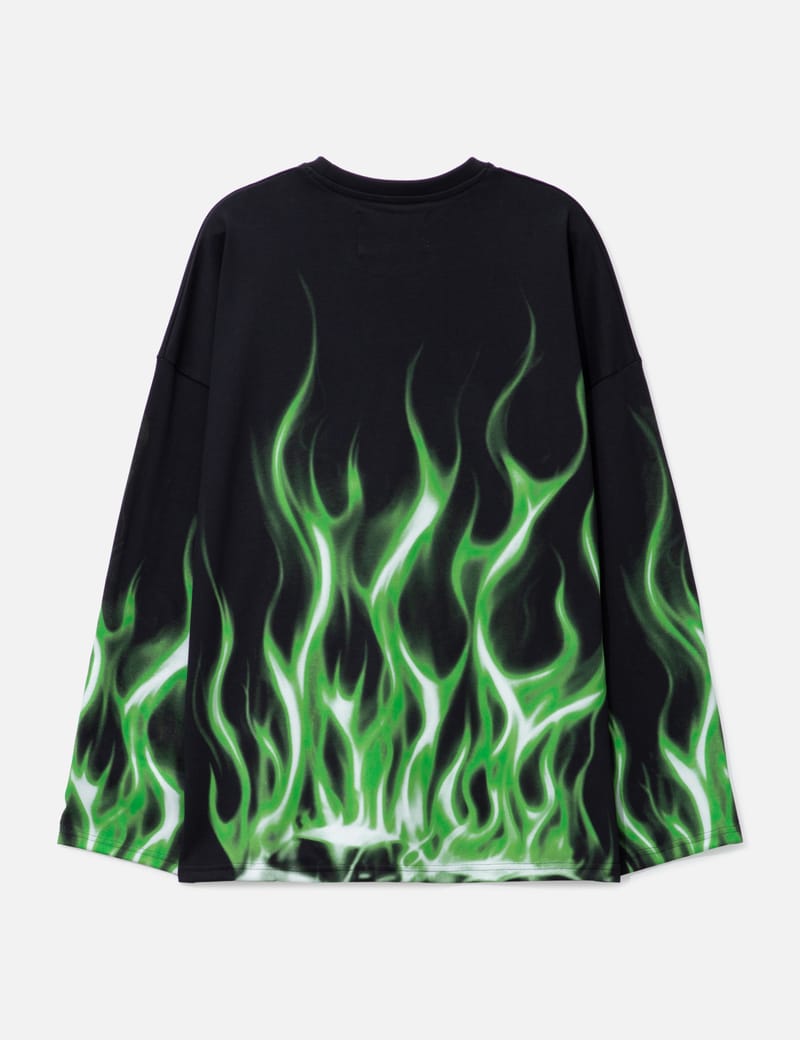 村上隆 Lewis Flame Out Longsleeve T-shirt Takashi Murakami Lewis Hamilton Flame Out Longsleeve T-shirt