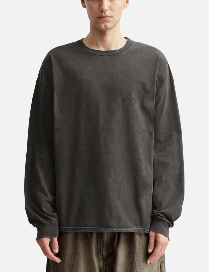 ANCELLM（アンセルム） ANCELLM EMBROIDERY DYED T-SHIRT Tシャツ 黒
