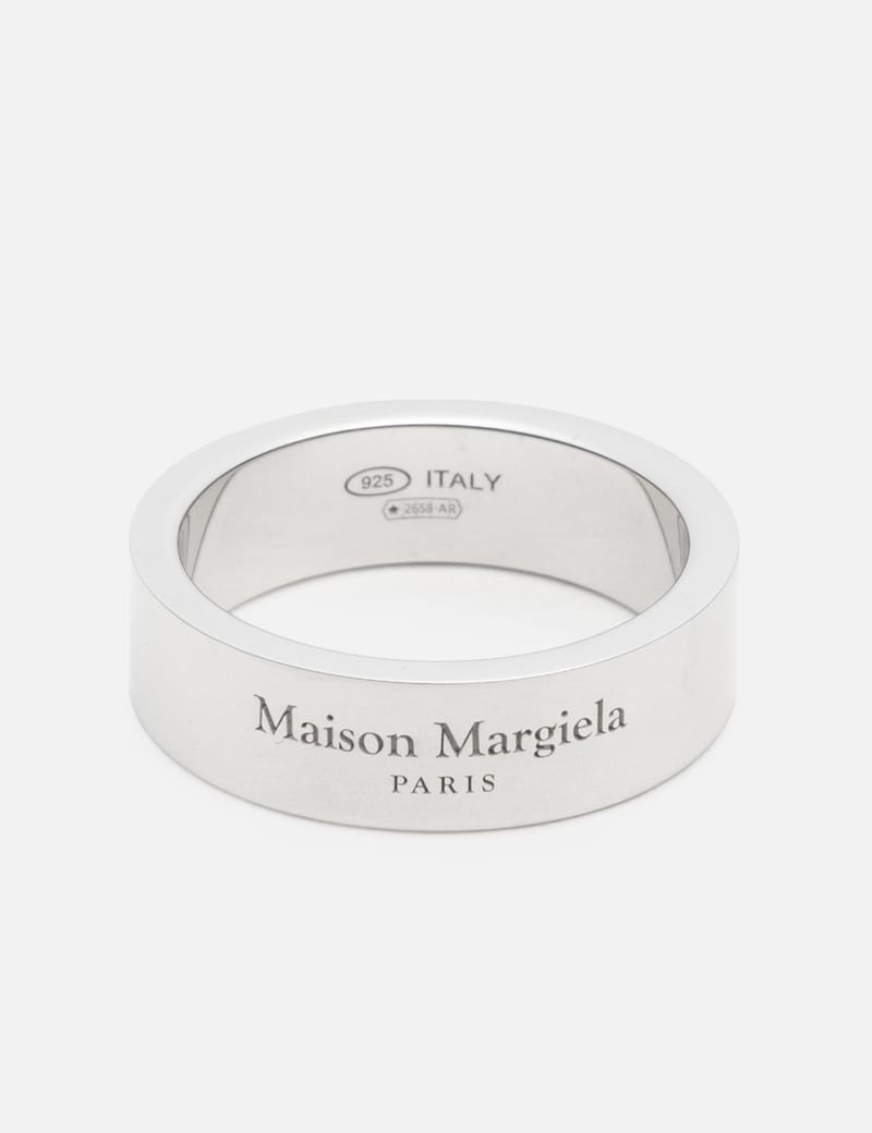 Maison Margiela Logo Wide Ring - イタリア製シルバーの幅広リング