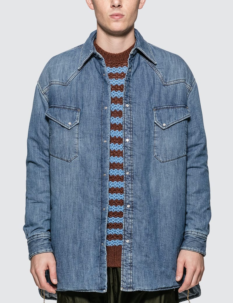 Maison Margiela - Vintage Denim Oversized Padded Overshirt | HBX