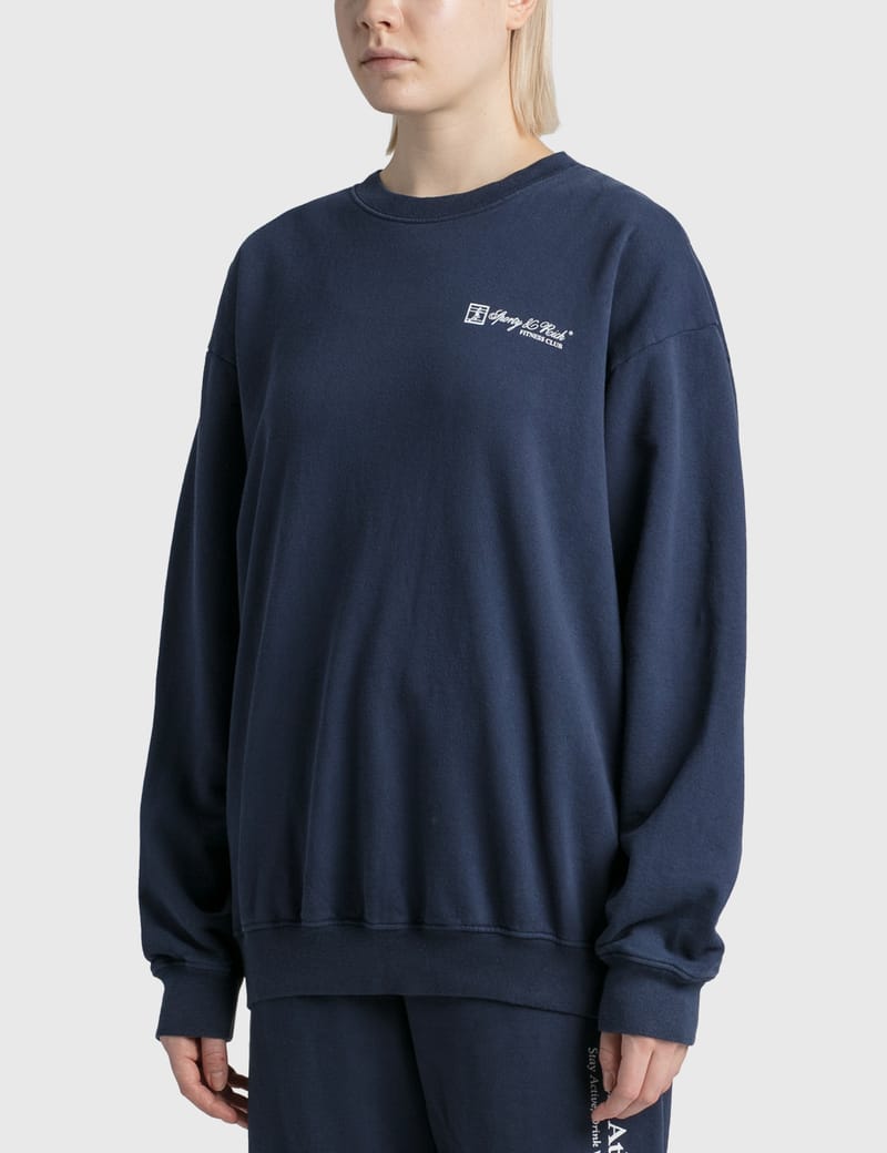 SPORTY & RICH ウェルネスクラフクルネックスウェットシャツ Wellness Club Crewneck - Navy/White – Sporty & Rich